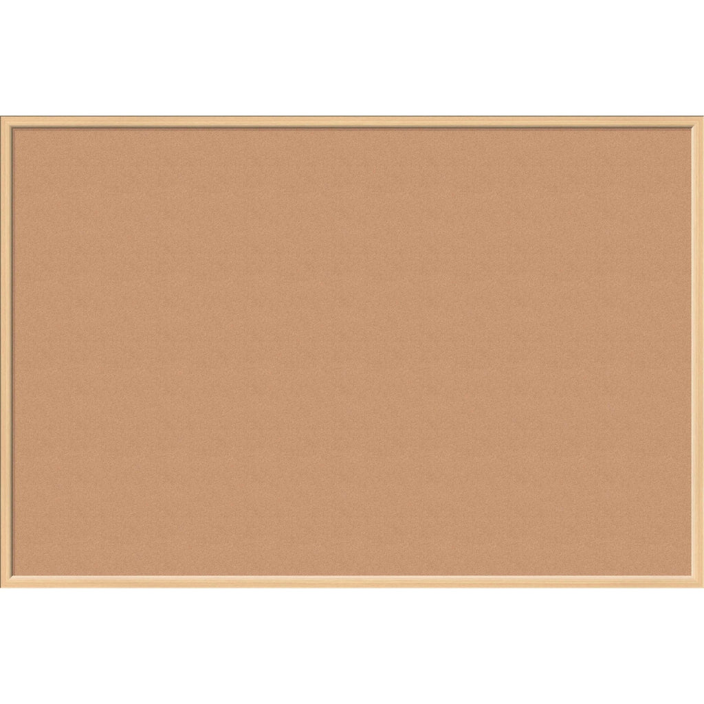 Cork Bulletin Board, 70 x 47, Tan Surface, Birch Wood Frame