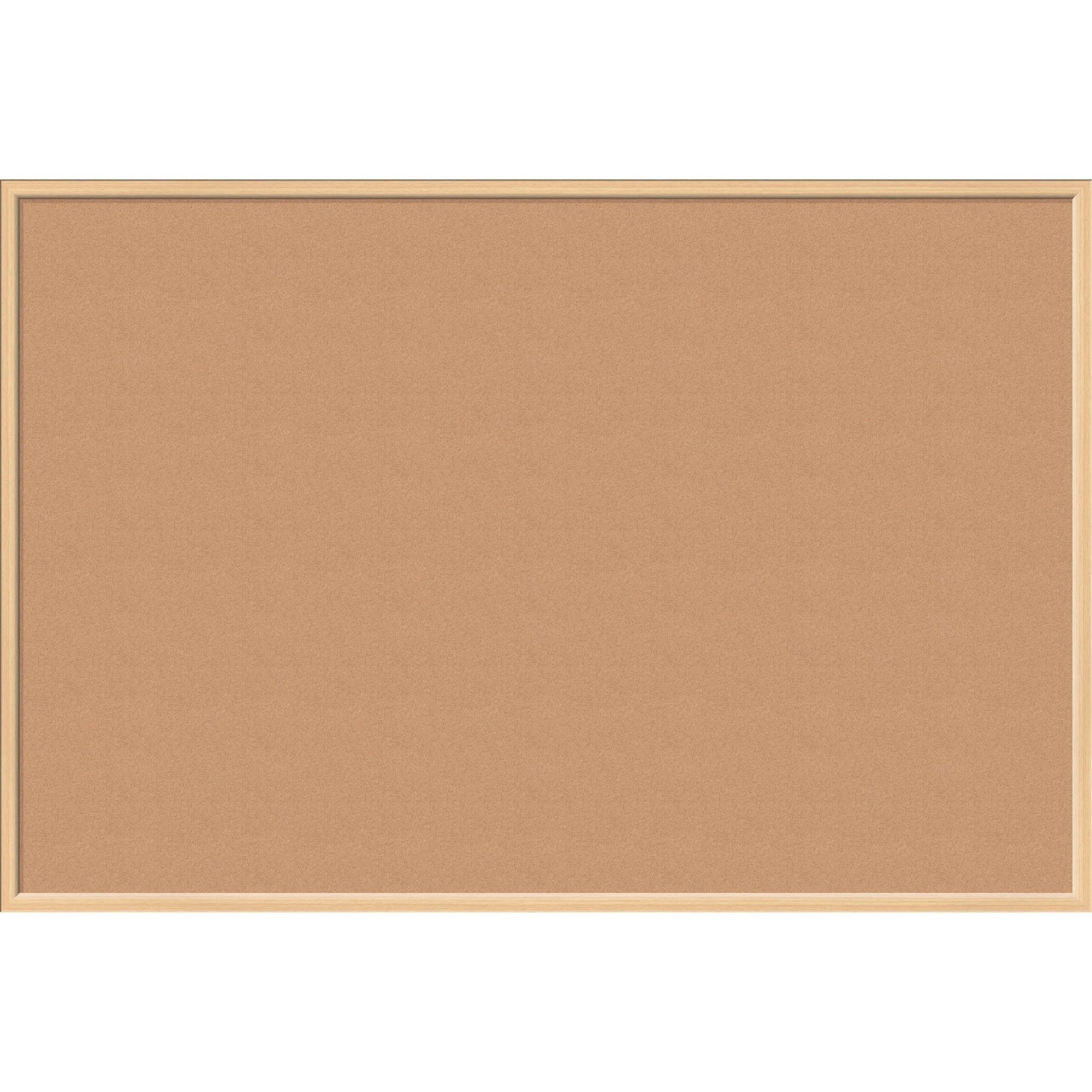 Cork Bulletin Board, 70 x 47, Tan Surface, Birch Wood Frame