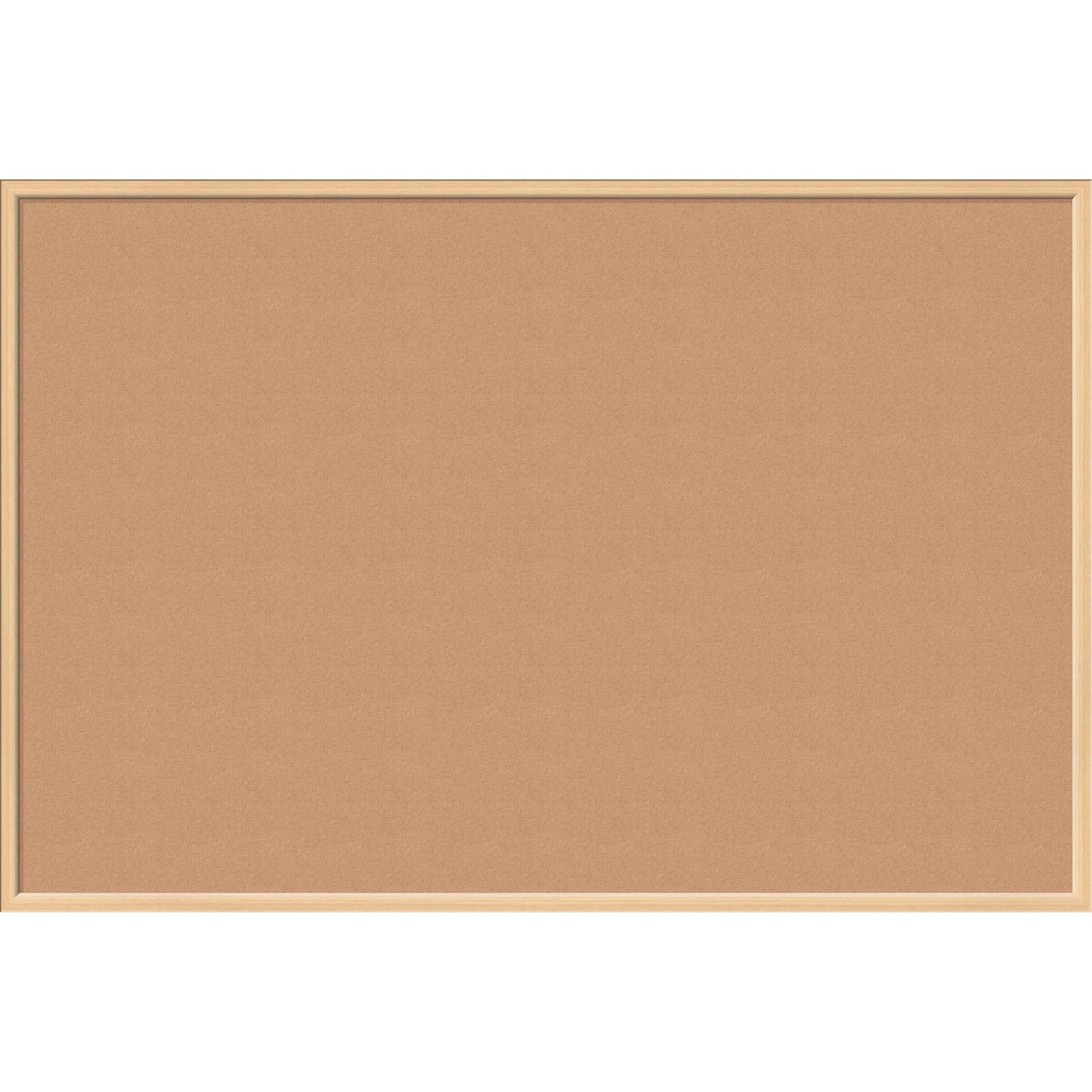 Cork Bulletin Board, 70 x 47, Tan Surface, Birch Wood Frame