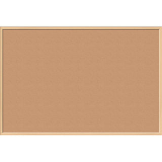 Cork Bulletin Board, 70 x 47, Tan Surface, Birch Wood Frame