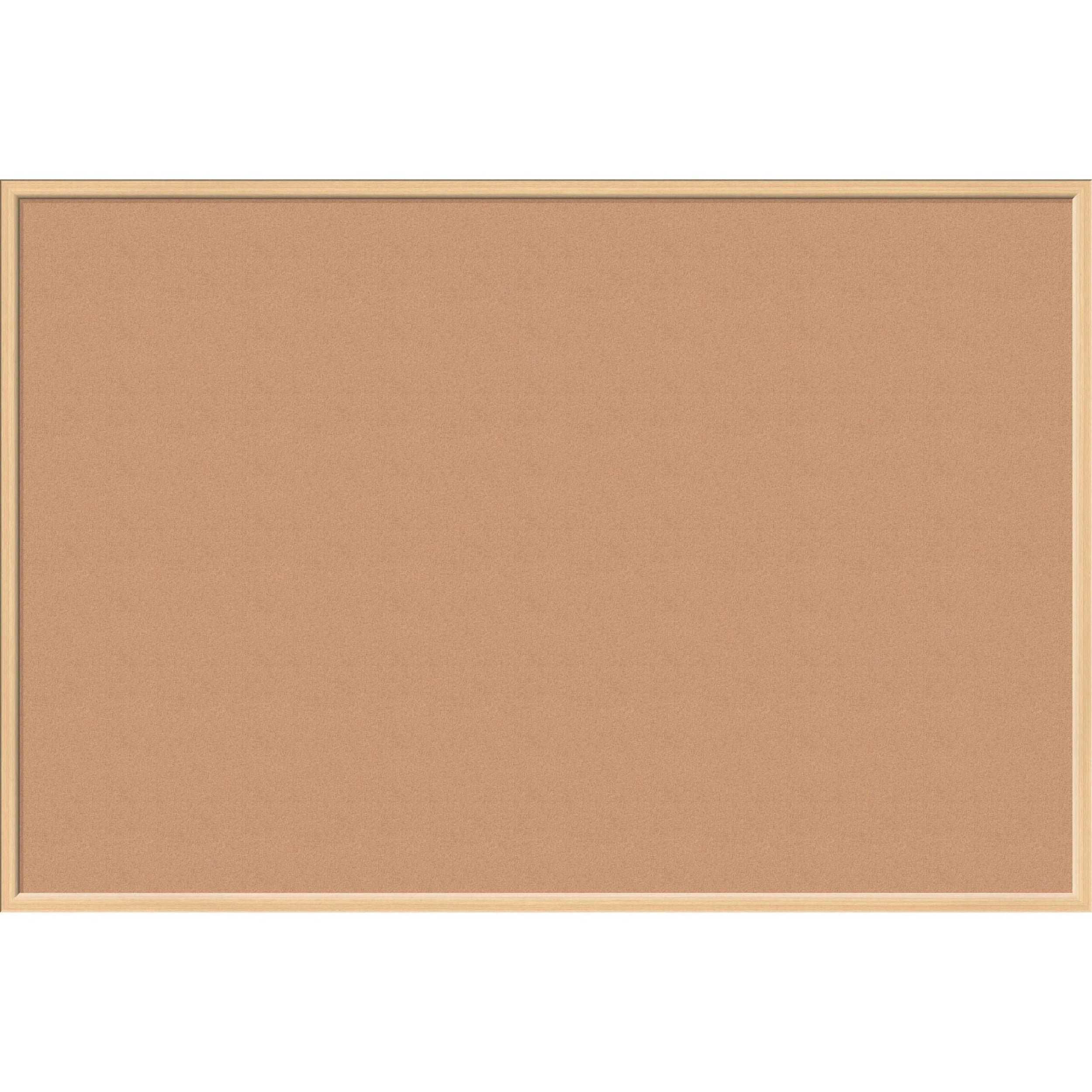 Cork Bulletin Board, 70 x 47, Tan Surface, Birch Wood Frame