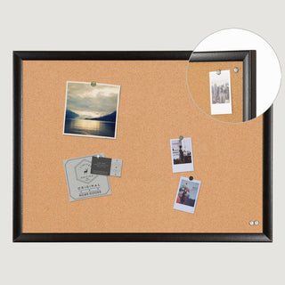 Cork Bulletin Board, 23 x 17, Tan Surface, Black Frame