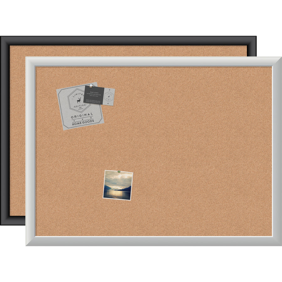 Cork Bulletin Board, 23 x 17, Tan Surface, Black Frame