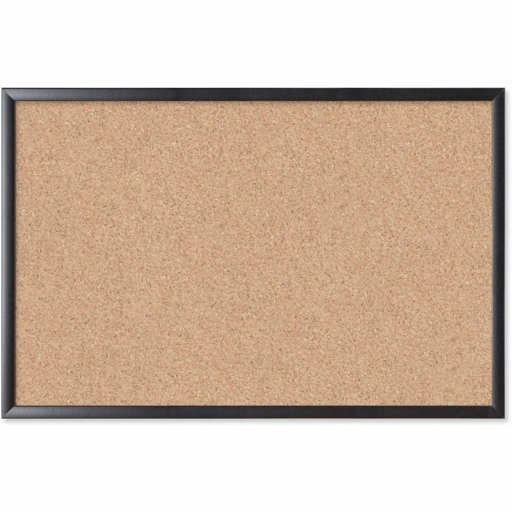 Cork Bulletin Board, 35 x 23, Tan Surface, Black Frame