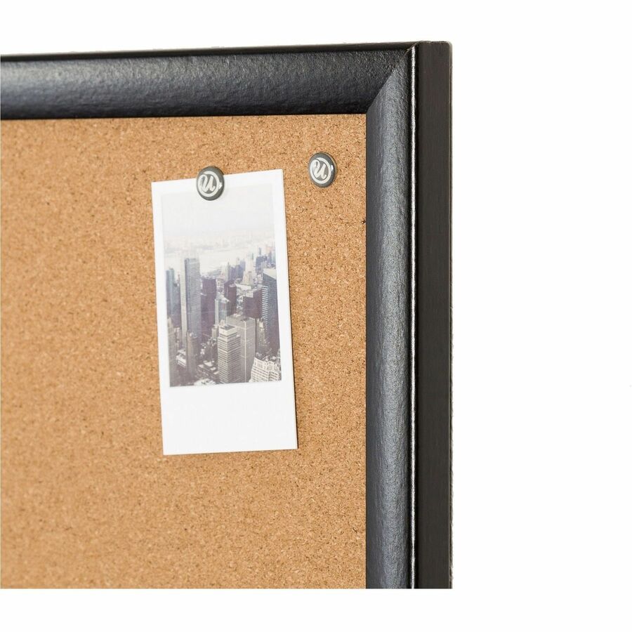 Cork Bulletin Board, 47 x 35, Tan Surface, Black Frame