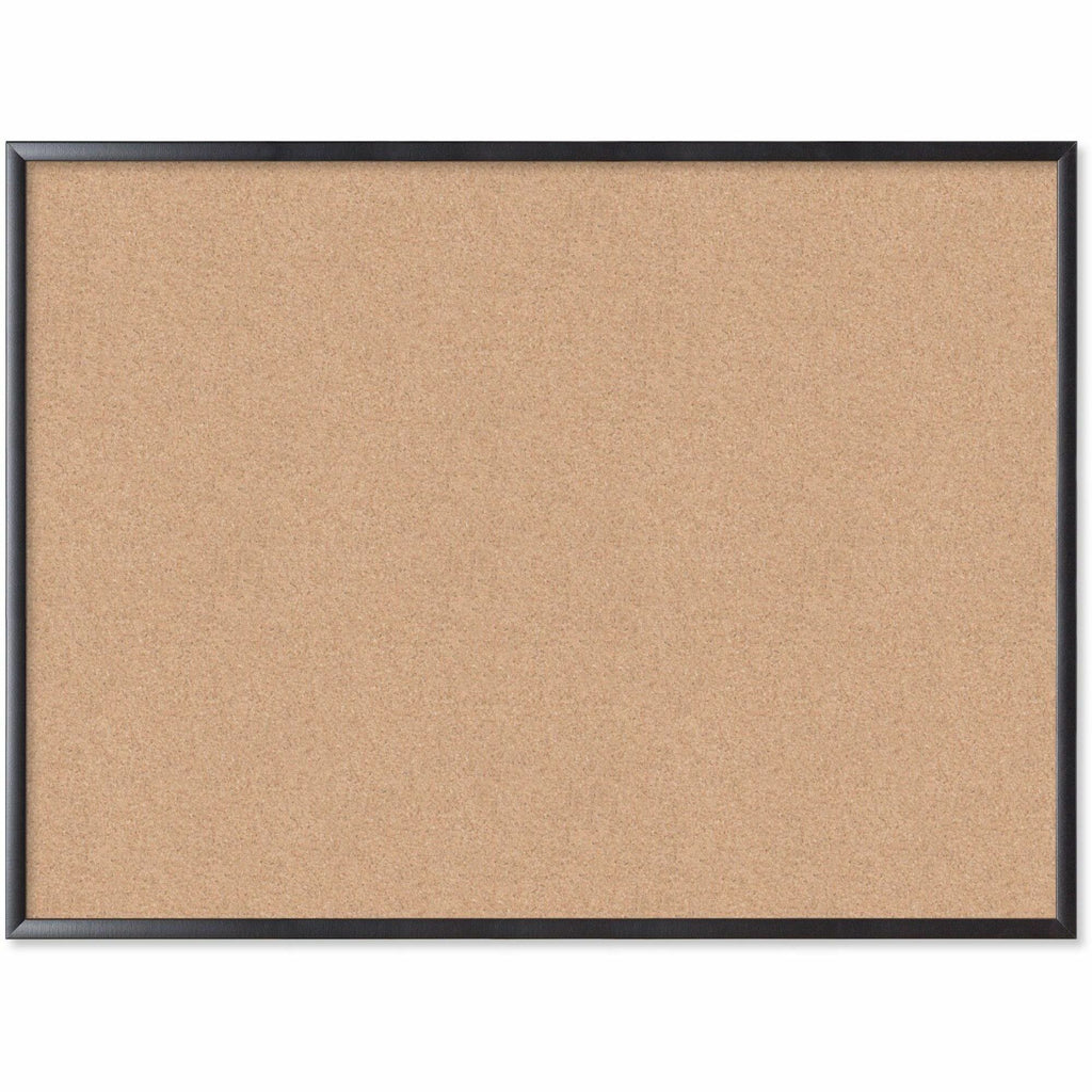 Cork Bulletin Board, 47 x 35, Tan Surface, Black Frame