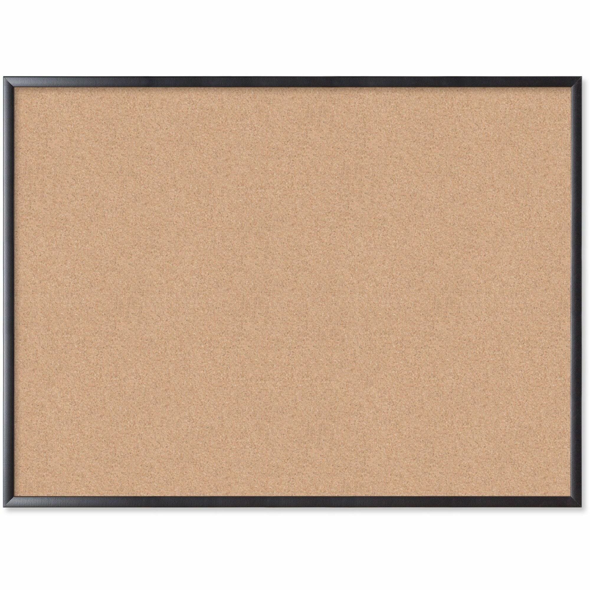 Cork Bulletin Board, 47 x 35, Tan Surface, Black Frame