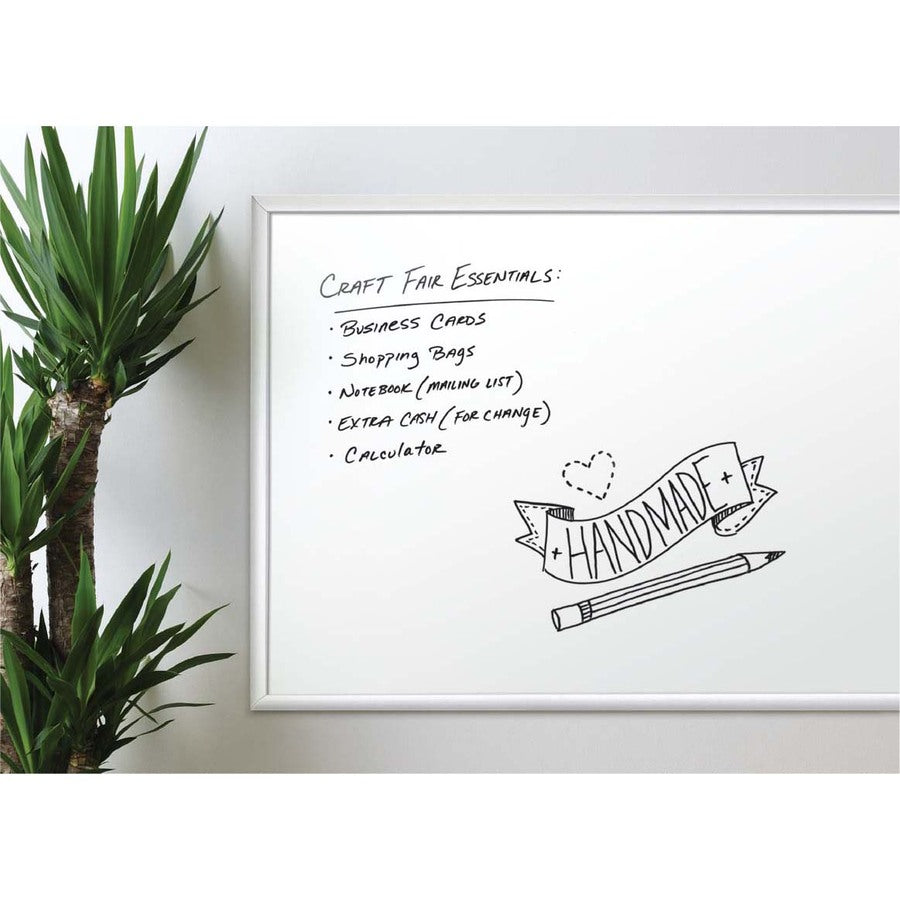 Melamine Dry Erase Board, 23 x 17, White Surface, Silver Frame