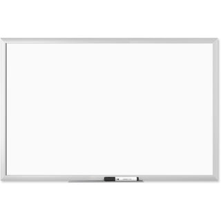Melamine Dry Erase Board, 35 x 23, White Surface, Silver Frame
