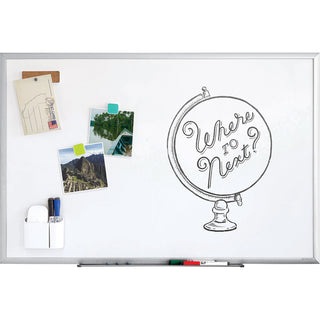 Magnetic Dry Erase Board with Aluminum Frame, 23 x 17, White Surface, Silver Frame