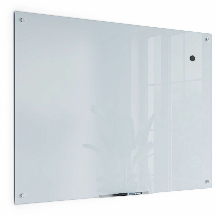 Glass Dry Erase Board, 47 x 35, White Surface