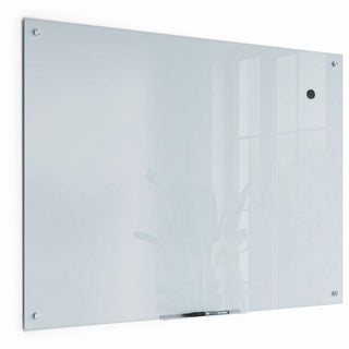 Glass Dry Erase Board, 47 x 35, White Surface