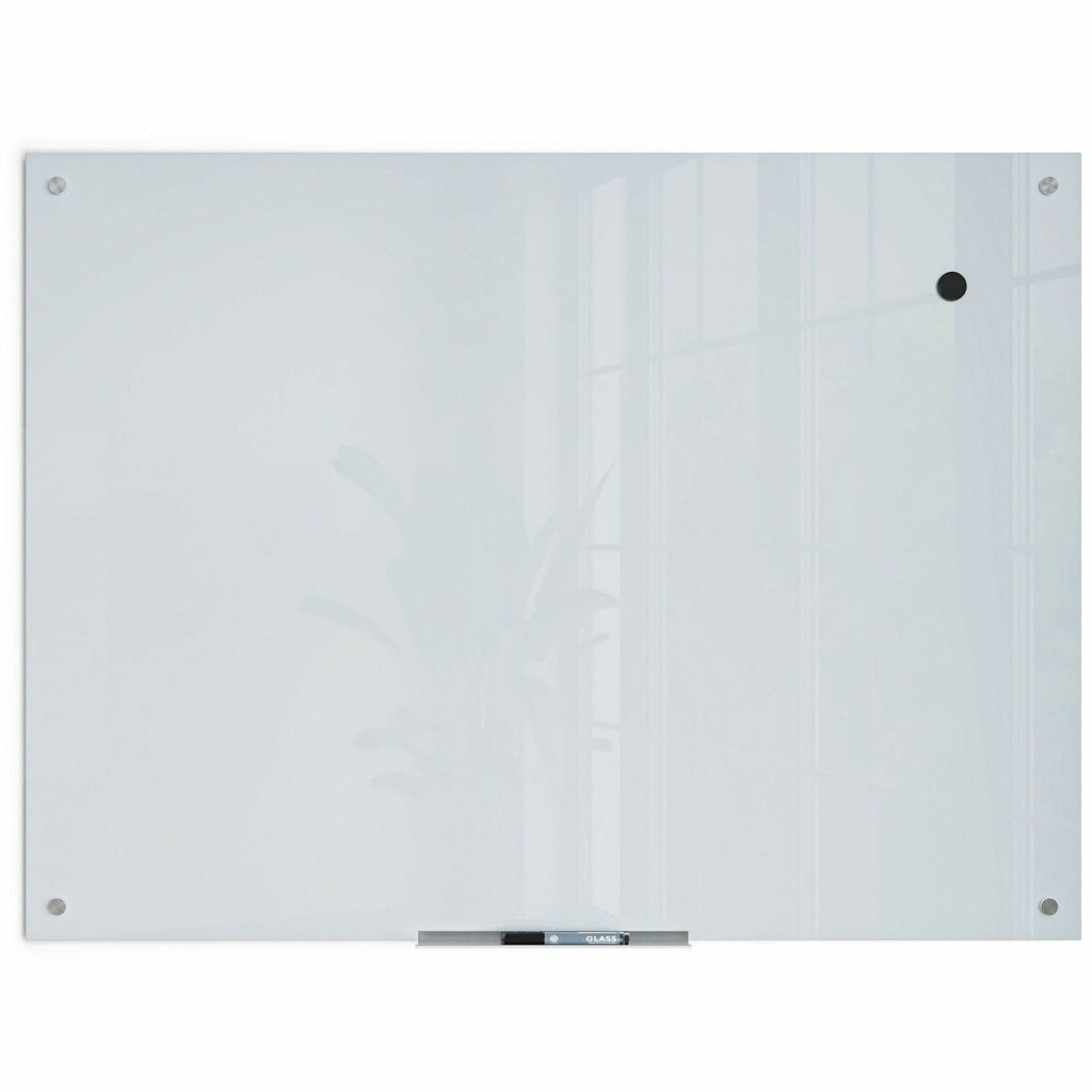 Glass Dry Erase Board, 47 x 35, White Surface