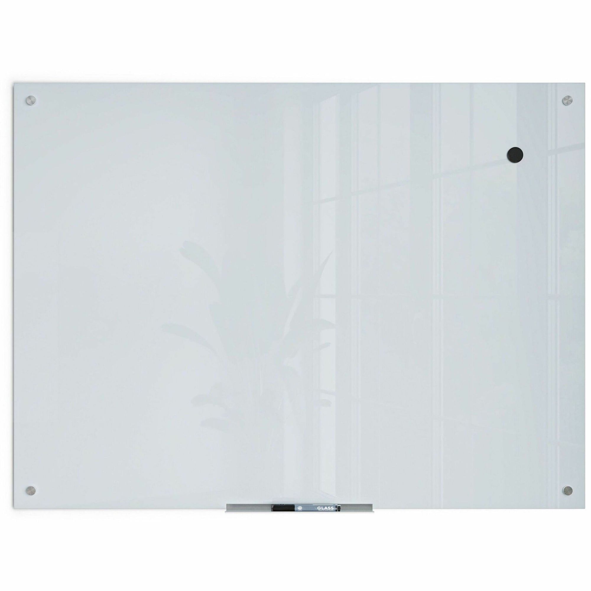 Glass Dry Erase Board, 47 x 35, White Surface