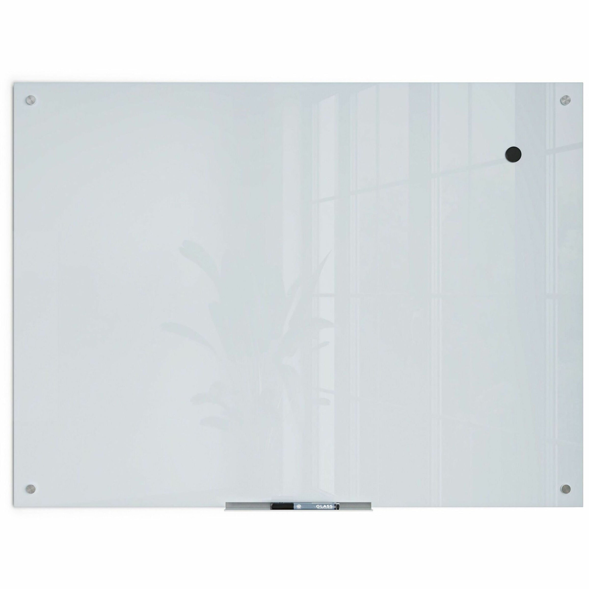 Glass Dry Erase Board, 47 x 35, White Surface