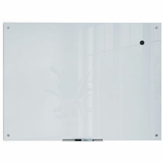 Glass Dry Erase Board, 47 x 35, White Surface