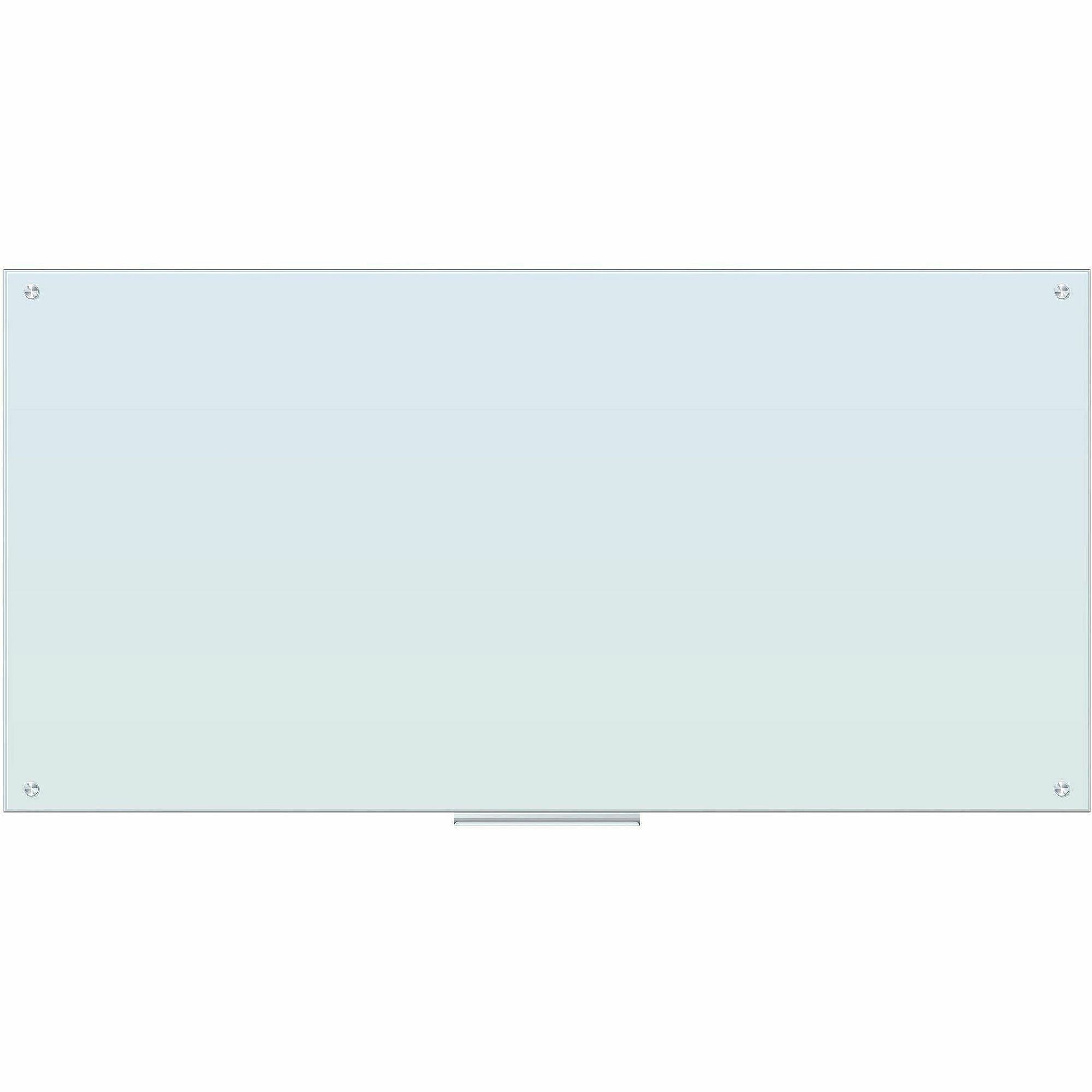 U Brands Magnetic Glass Dry Erase Board - 35" (2.9 ft) Width x 70" (5.8 ft) Height - Frosted White Tempered Glass Surface - Rectangle - Horizontal/Vertical - Magnetic - 1 Each