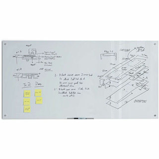 U Brands Magnetic Glass Dry Erase Board - 35" (2.9 ft) Width x 70" (5.8 ft) Height - Frosted White Tempered Glass Surface - Rectangle - Horizontal/Vertical - Magnetic - 1 Each