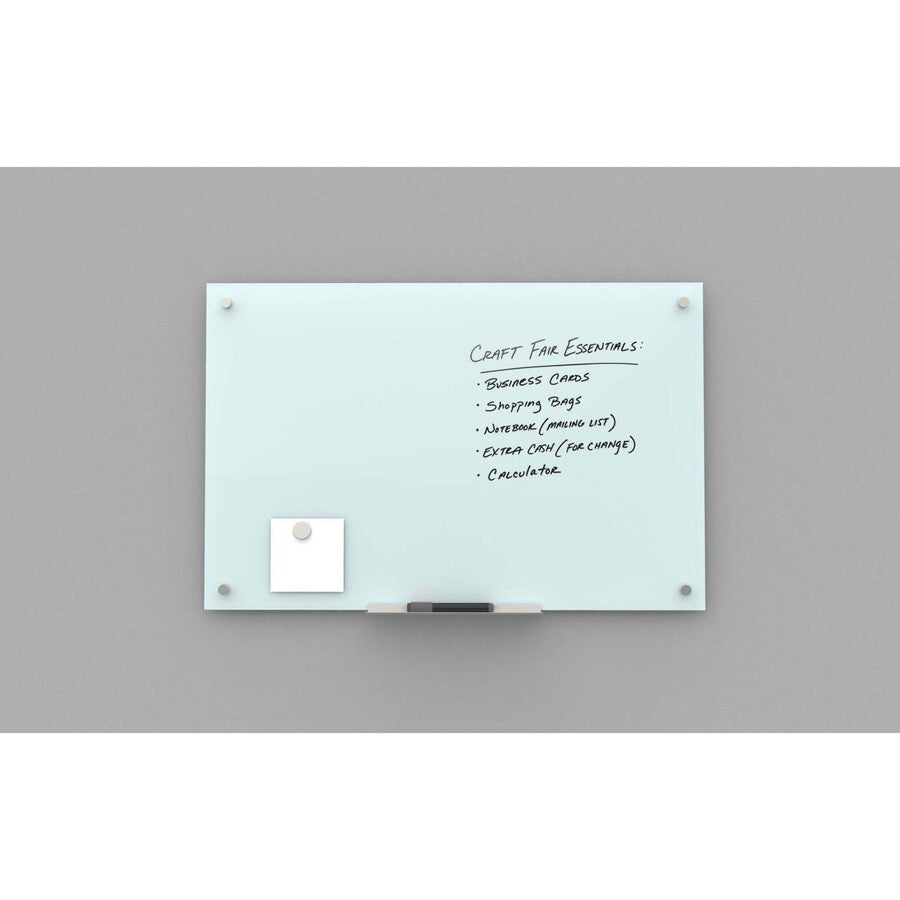 Glass Dry Erase Board, 70 x 47, White Surface