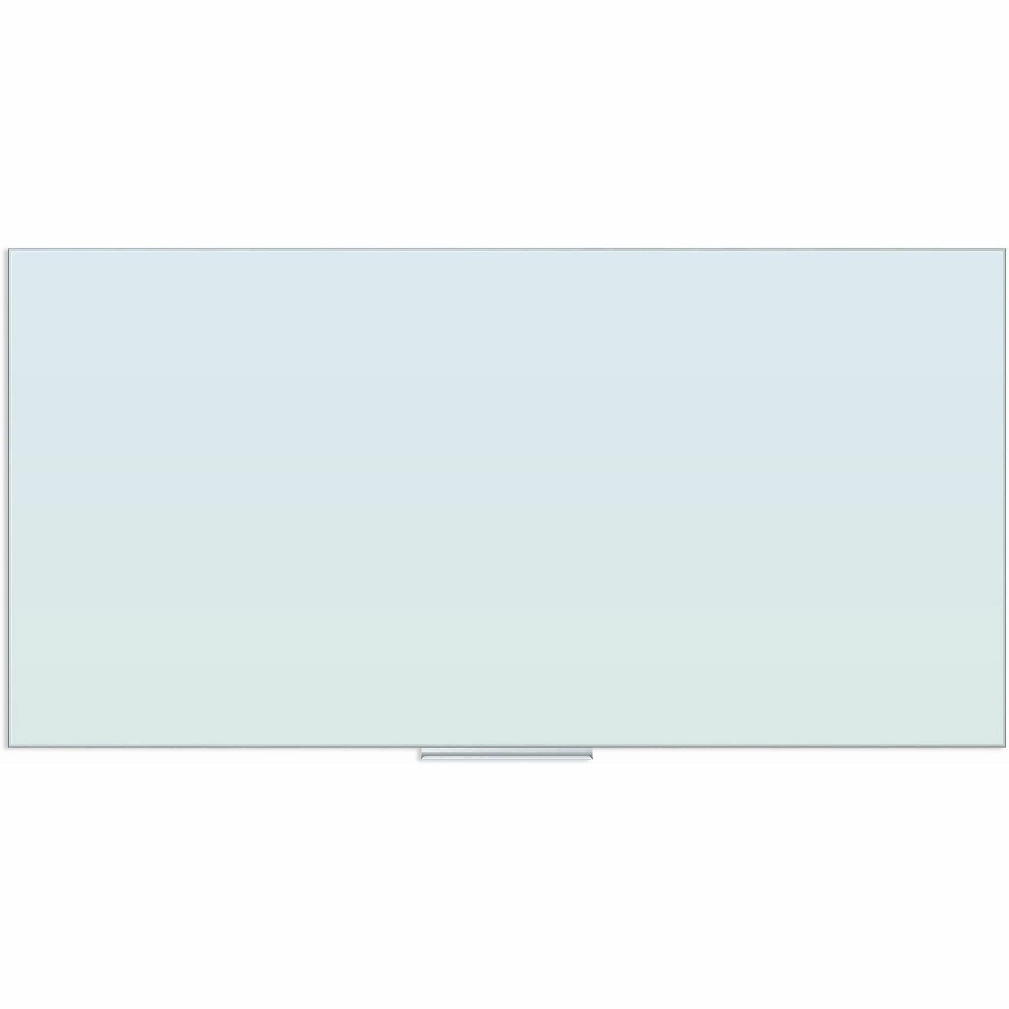 U Brands Floating Glass Dry Erase Board - 35" (2.9 ft) Width x 70" (5.8 ft) Height - Frosted White Tempered Glass Surface - Rectangle - Horizontal/Vertical - 1 Each