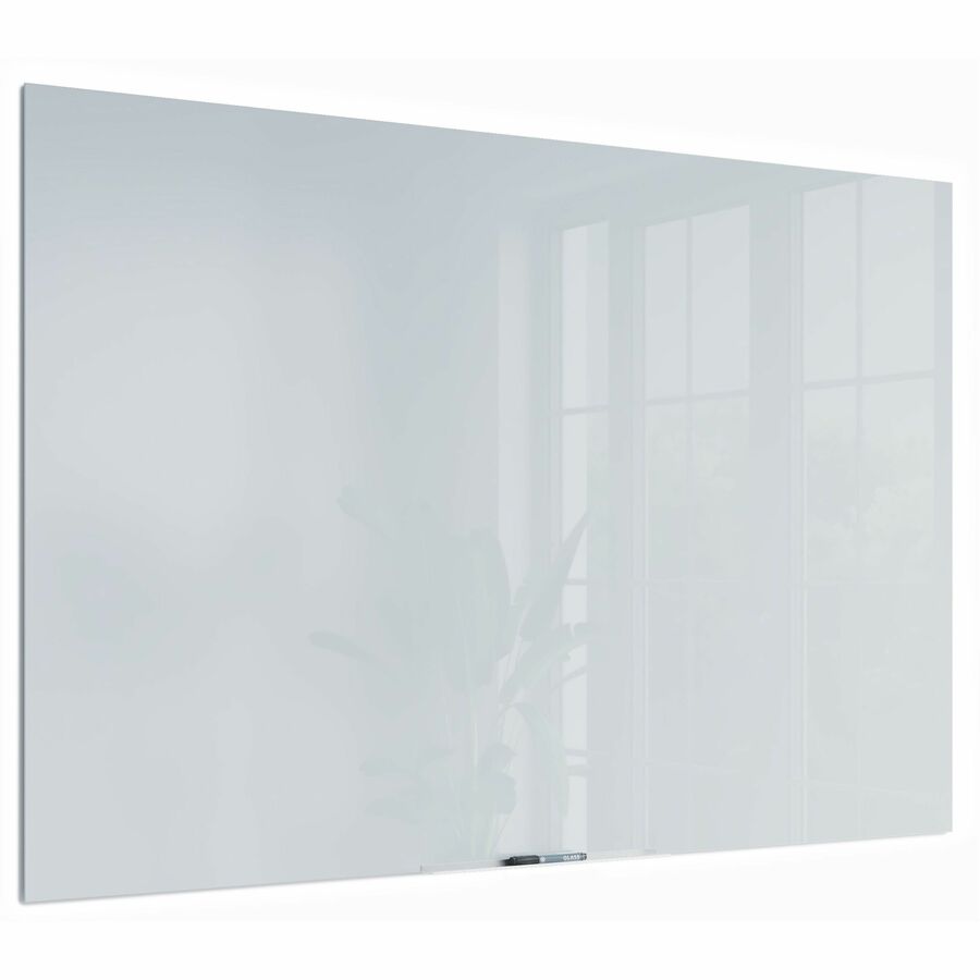 U Brands Floating Glass Dry Erase Board - 47" (3.9 ft) Width x 70" (5.8 ft) Height - Frosted White Tempered Glass Surface - Rectangle - Horizontal/Vertical - 1 Each