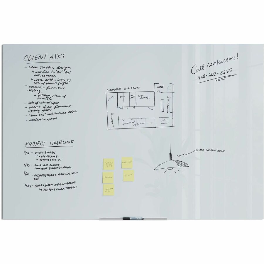 u-brands-floating-glass-dry-erase-board-47-39-ft-width-x-70-58-ft-height-frosted-white-tempered-glass-surface-rectangle-horizontal-vertical-1-each_ubr2780u0001 - 3