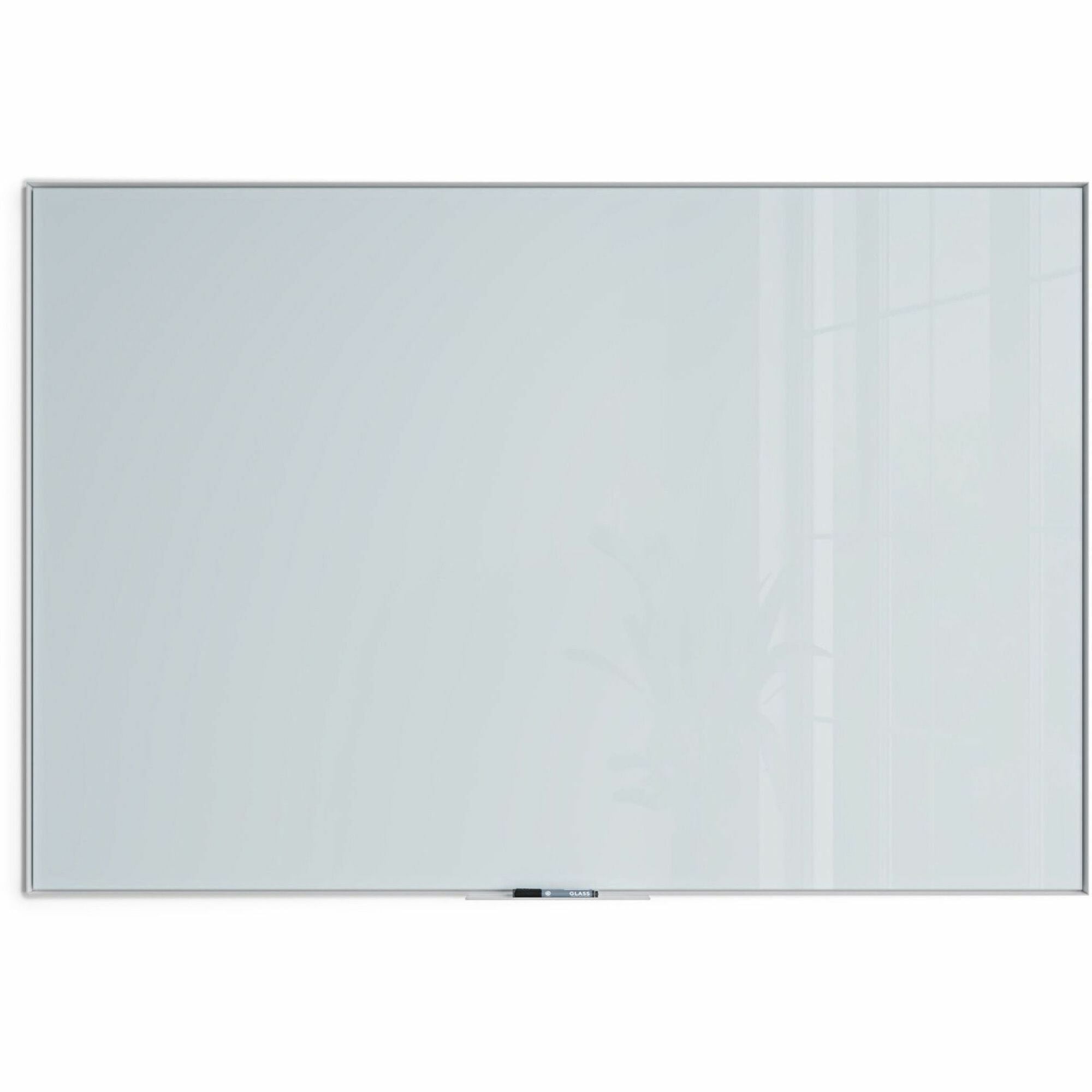 u-brands-glass-dry-erase-board-47-39-ft-width-x-70-58-ft-height-frosted-white-tempered-glass-surface-white-aluminum-frame-rectangle-horizontal-vertical-1-each_ubr2827u0001 - 1