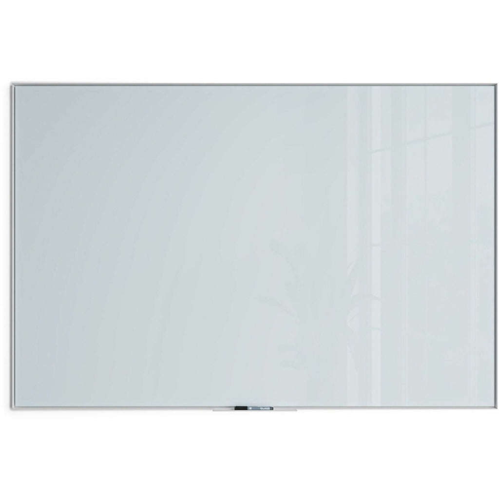 U Brands Glass Dry Erase Board - 47" (3.9 ft) Width x 70" (5.8 ft) Height - Frosted White Tempered Glass Surface - White Aluminum Frame - Rectangle - Horizontal/Vertical - 1 Each