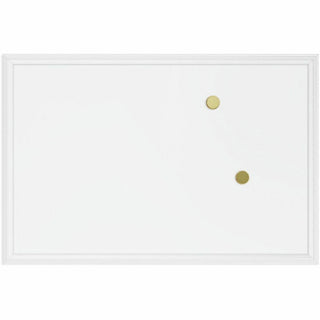 Magnetic Dry Erase Board with Decor Frame, 30 x 20, White Surface, White Wood Frame
