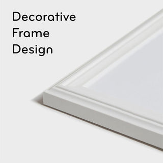 Magnetic Dry Erase Board with Decor Frame, 30 x 20, White Surface, White Wood Frame