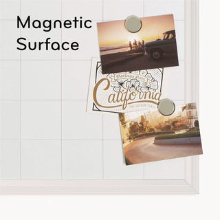 Magnetic Dry Erase Calendar with Decor Frame, One Month, 30 x 20, White Surface, White Wood Frame