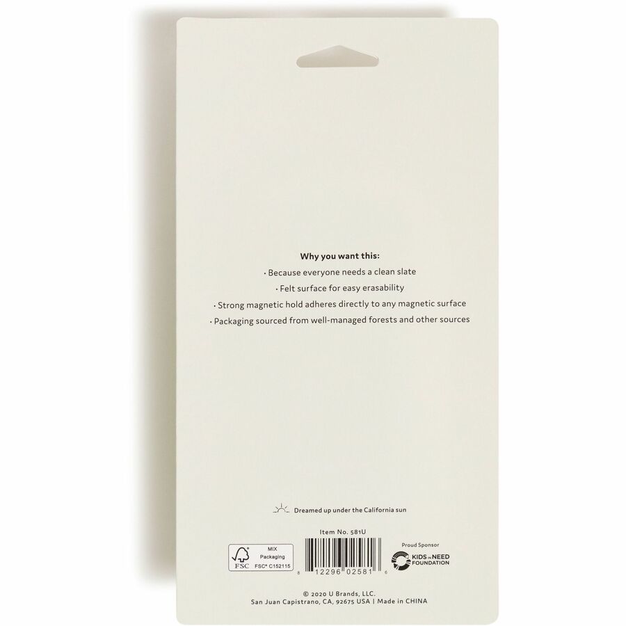 Classic Magnetic Dry Erase Board Eraser, 6.99" x 3.78" x 0.98