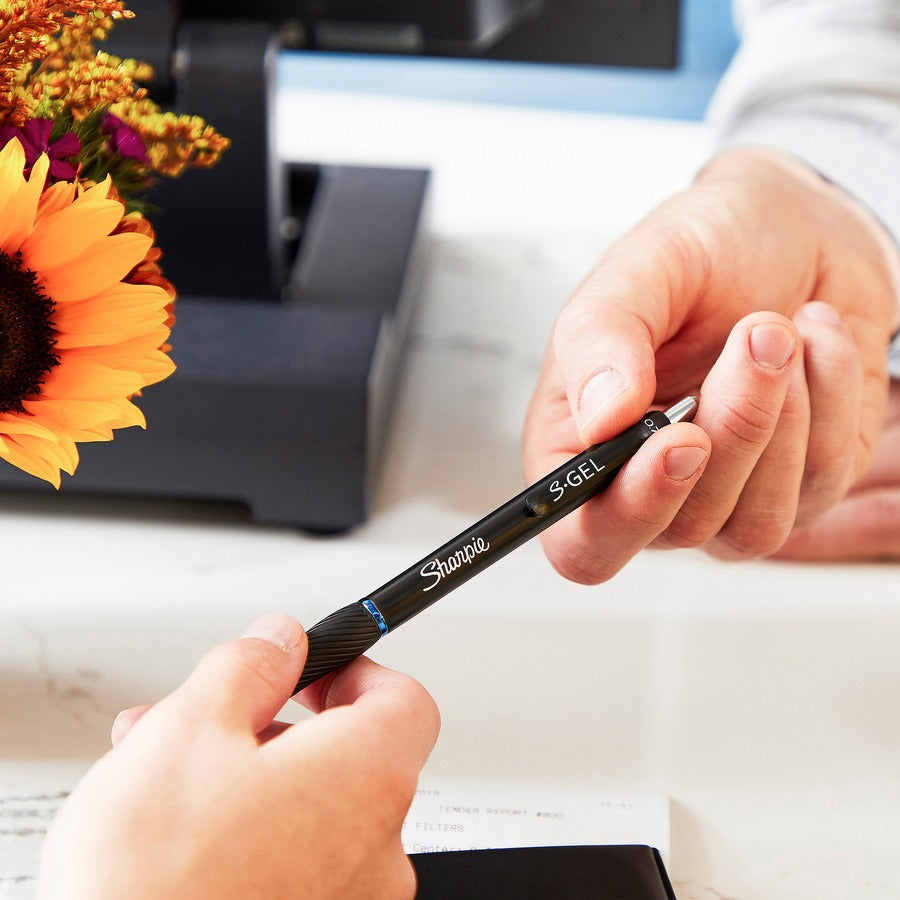 Sharpie S-Gel Pens - 0.7 mm Pen Point Size - Blue Gel-based Ink - Black Barrel - 2 / Pack