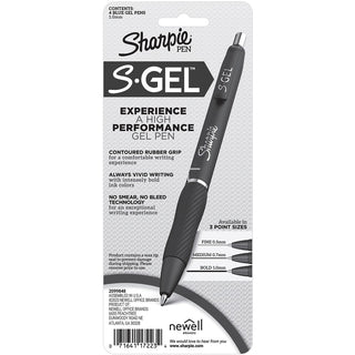 S-Gel High-Performance Gel Pen, Retractable, Bold 1 mm, Blue Ink, Black Barrel, 4/Pack