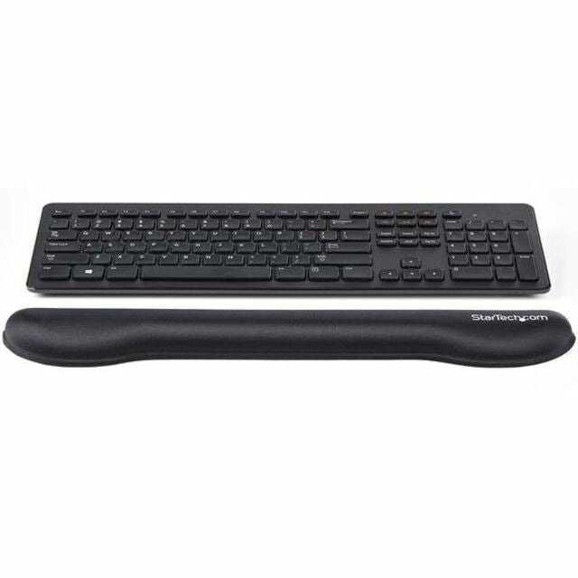StarTech.com Foam Keyboard Wrist Rest - Ergonomic Wrist Support - Padded Keyboard Desk Cushion for Typing - Black Computer Hand & Arm Rest - This foam keyboard wrist rest for standard computer keyboards (18.3in long) offers non-slip ergonomic wrist s