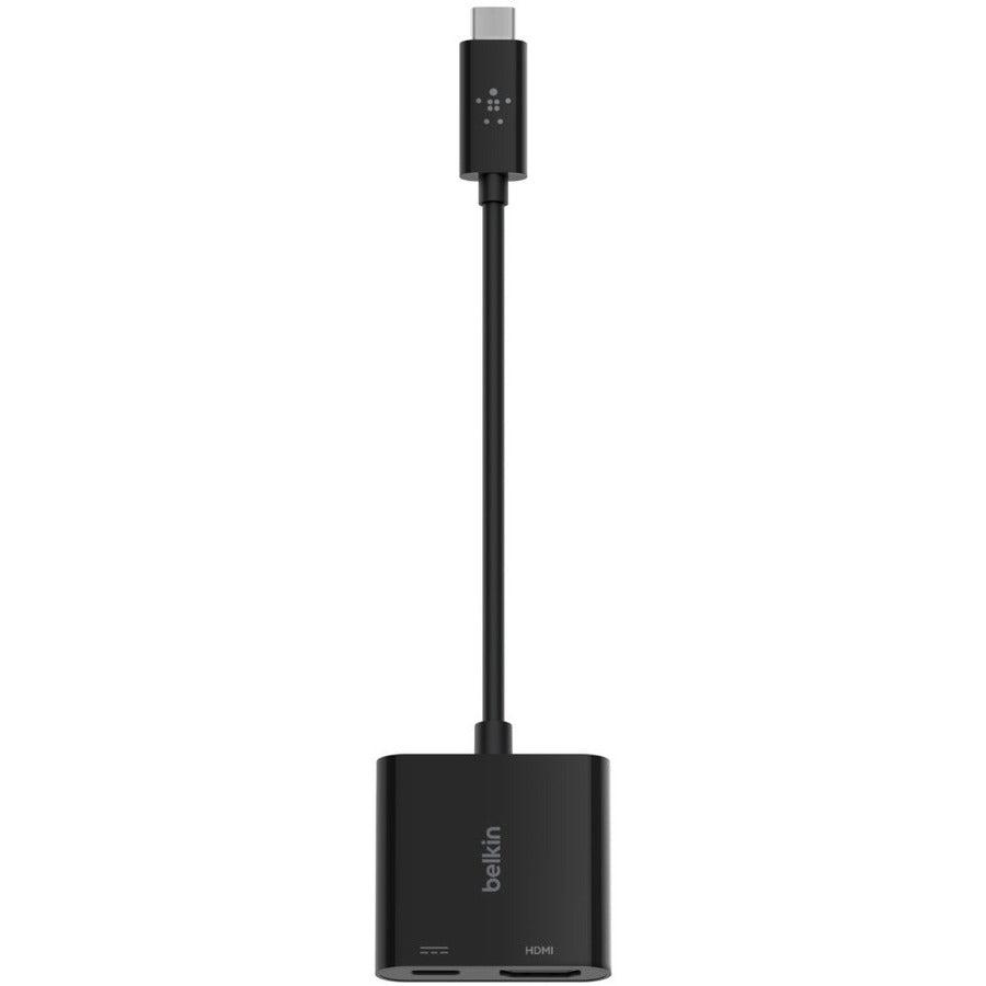 USB-C to HDMI + Charge Adapter, HDMI/USB-C(F)/USB-C(M), 2.53", Black