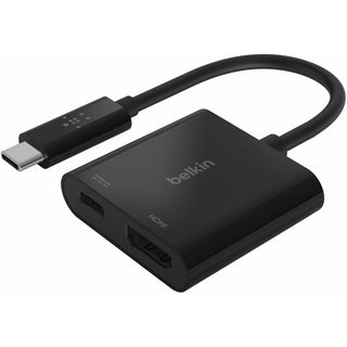 USB-C to HDMI + Charge Adapter, HDMI/USB-C(F)/USB-C(M), 2.53", Black