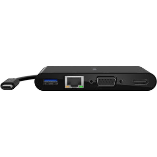 USB-C Multimedia + Charge Adapter, 4K HDMI/USB-A/USB-C/VGA, 4.9 ft, Black