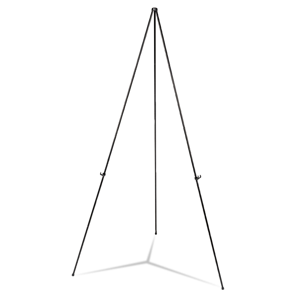 Heavy-Duty Instant Setup Foldaway Easel, Adjusts 25" to 63" High, Aluminum, Black - 
