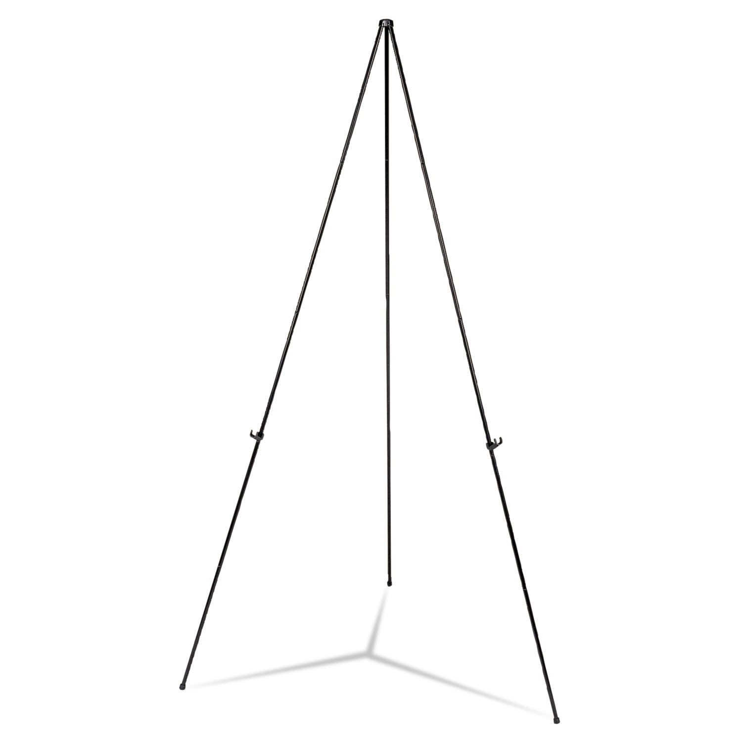 Heavy-Duty Instant Setup Foldaway Easel, Adjusts 25" to 63" High, Aluminum, Black - 