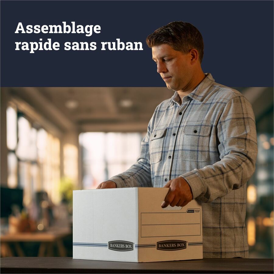 STOR/FILE Basic-Duty Storage Boxes, Letter/Legal Files, 12.5" x 16.25" x 10.5", White/Blue, 12/Carton