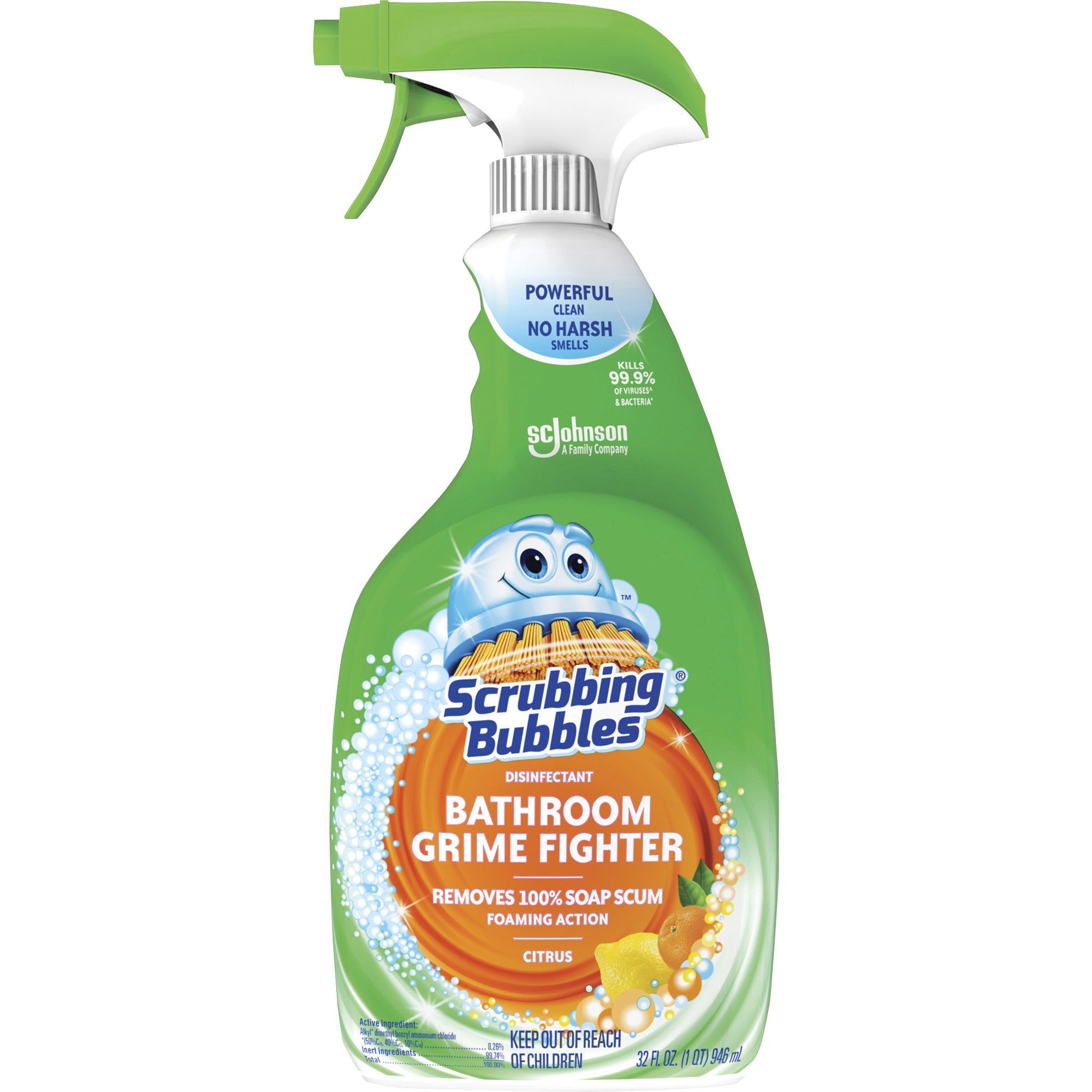 scrubbing-bubbles-grime-fighter-spray-32-fl-oz-1-quart-hawaiian-breeze-scent-8-carton-disinfectant-green_sjn306111ct - 1