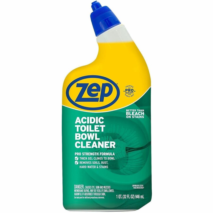 Zep Acidic Toilet Bowl Cleaner - 32 fl oz (1 quart) - Wintergreen Scent - 12 / Carton - White