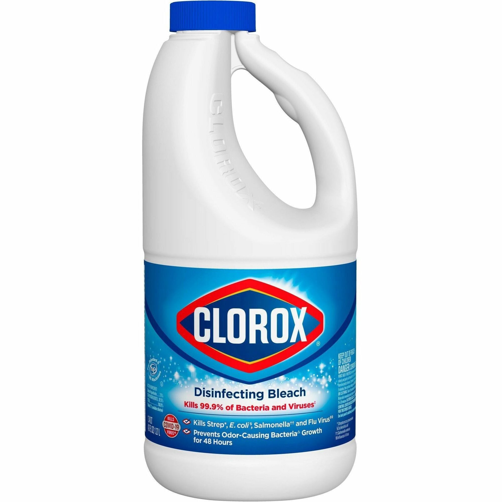 Clorox Disinfecting Bleach - Concentrate - 43 fl oz (1.3 quart) - Regular Scent - 6 / Carton - Deodorize, Disinfectant - White - 1