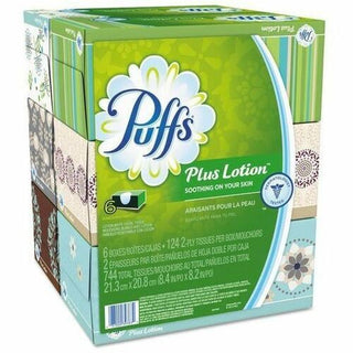 Puffs Plus Lotion Facial Tissue - 2 Ply - 8.20" x 8.40" - White - Soft, Durable - For Office Building, School, Hospital, Face - 24 / Carton