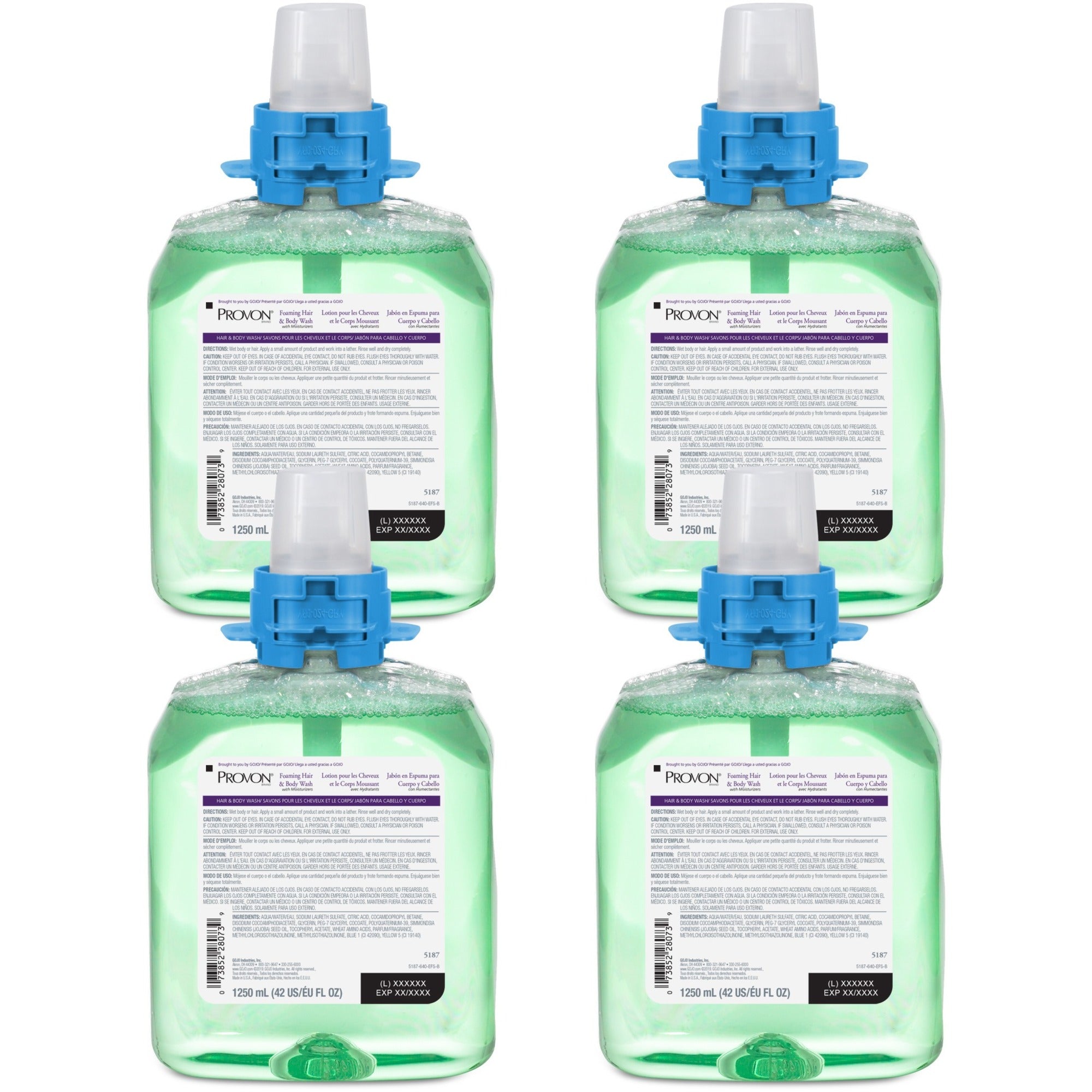 provon-fmx-12-foaming-hair-body-wash-cucumber-melon-scent-423-fl-oz-1250-ml-kill-germs-hair-body-green-moisturizing-rich-lather-4-carton_goj518704 - 1