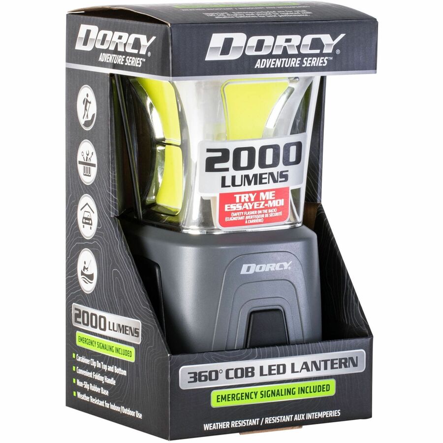 Dorcy 2000 Lumen 4D Multi-function Lantern - 2000 lm Lumen - 4 x D - Battery - Impact Resistant, Weather Resistant, Water Resistant - Gray, Silver - 7