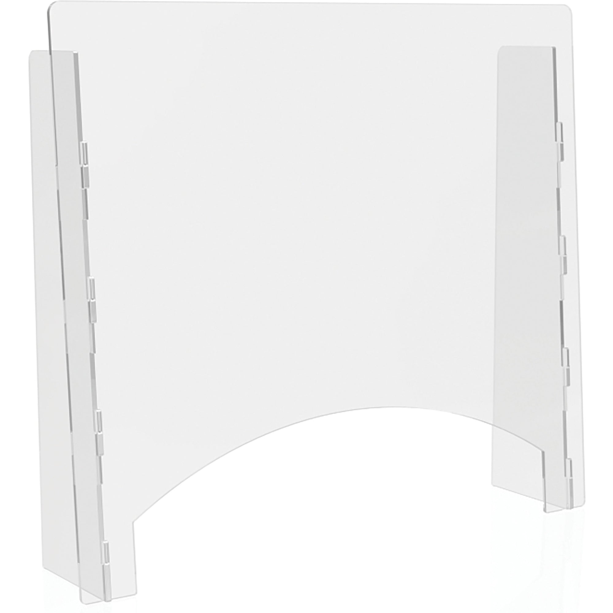 Counter Top Barrier with Pass Thru, 27" x 6" x 23.75", Acrylic, Clear, 2/Carton