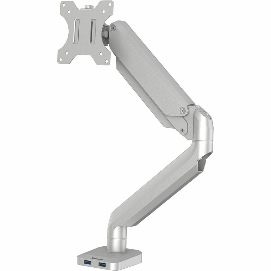 Platinum Series Single Monitor Arm, For 27" Monitors, 360 deg Rotation, 45 deg Tilt, 180 deg Pan, Silver, Supports 20 lb