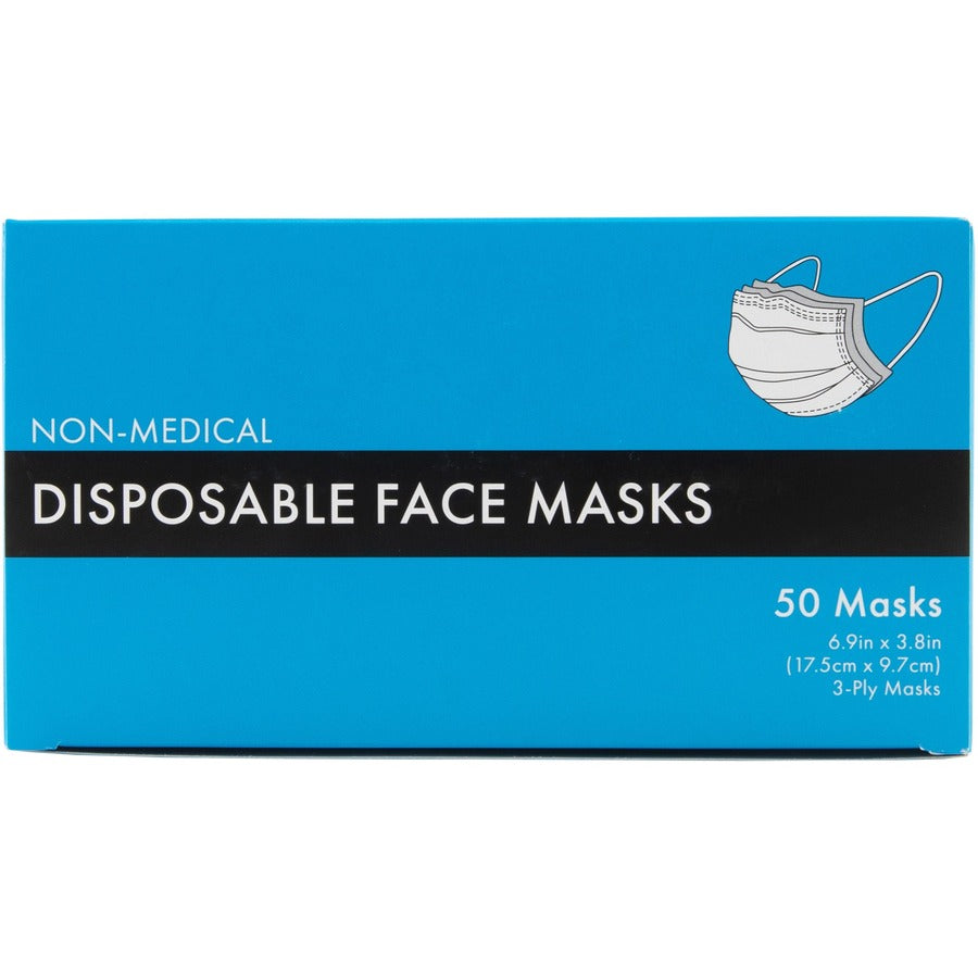 Advantus Safety Mask - Recommended for: Face - One Size Size - Blue - Disposable - 50 / Box